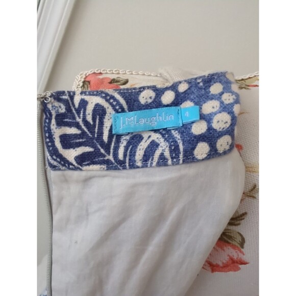 McLaughlin Sz 4 Edie Halter Mini Dress Linen Lined Pockets Sleeveless 60s Mod - Picture 7 of 12